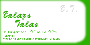 balazs talas business card
